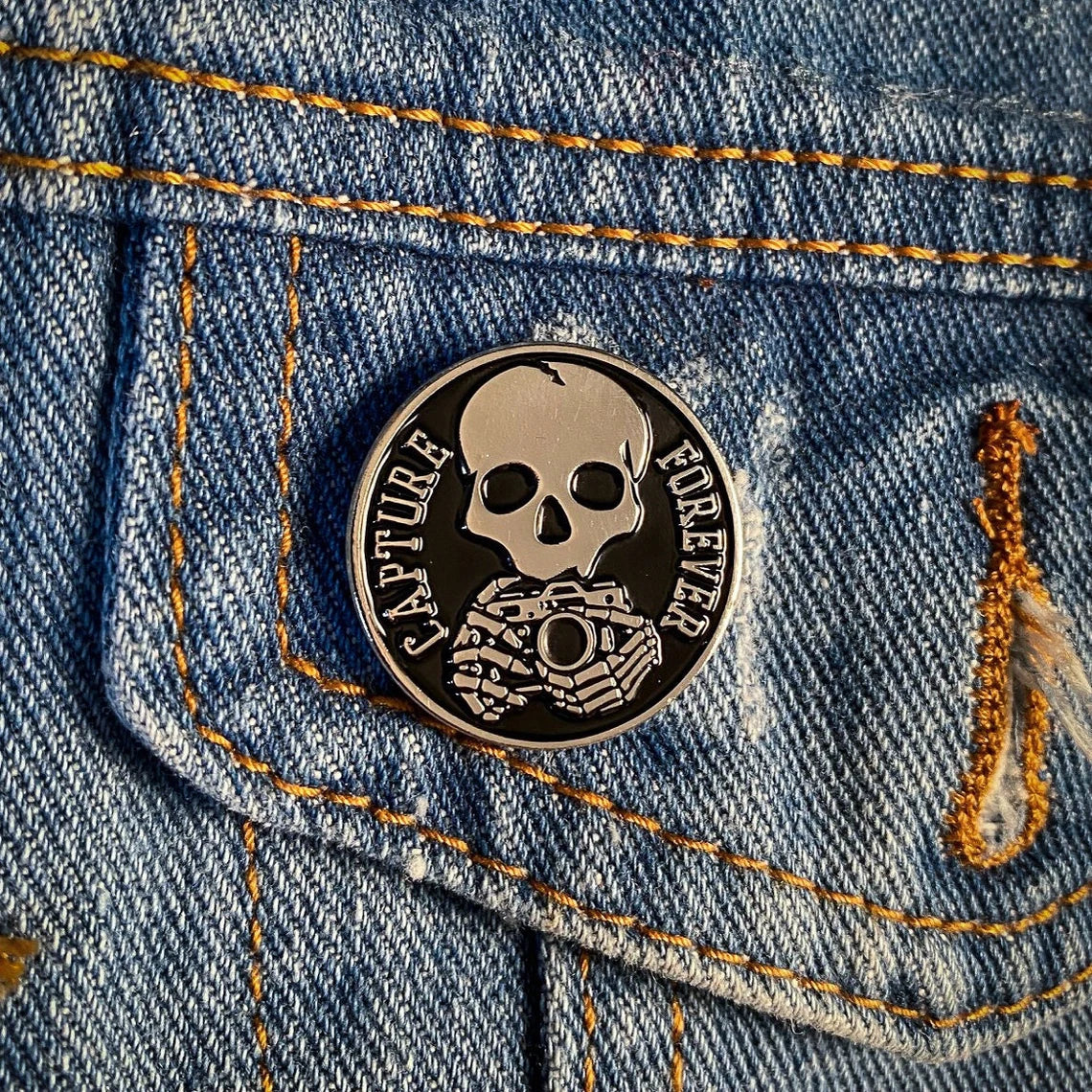 Capture Forever Photography Enamel Lapel Pin