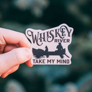 Whiskey River Take My Mind Canoeing With Dog Sticker