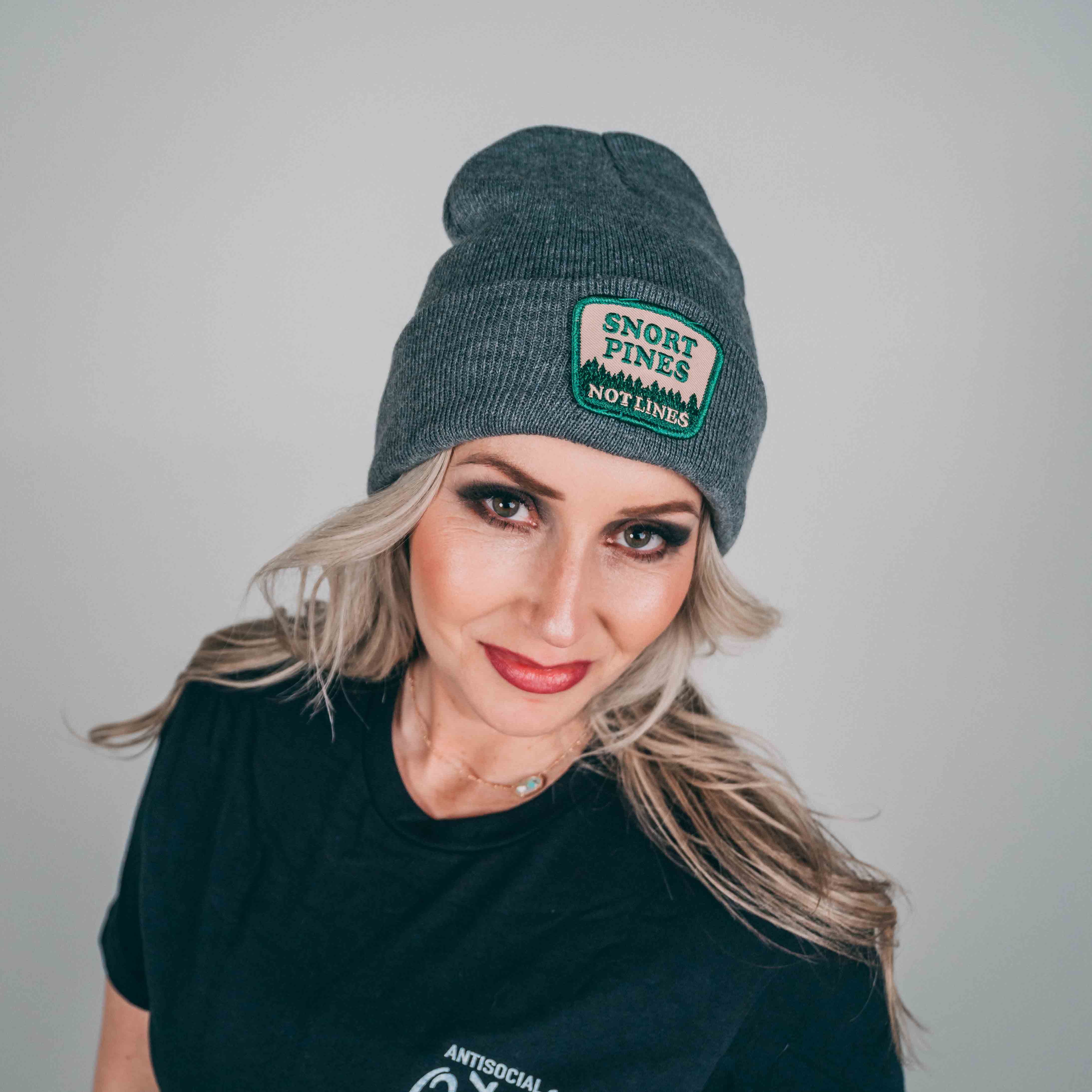 Snort Pines Not Lines Beanie