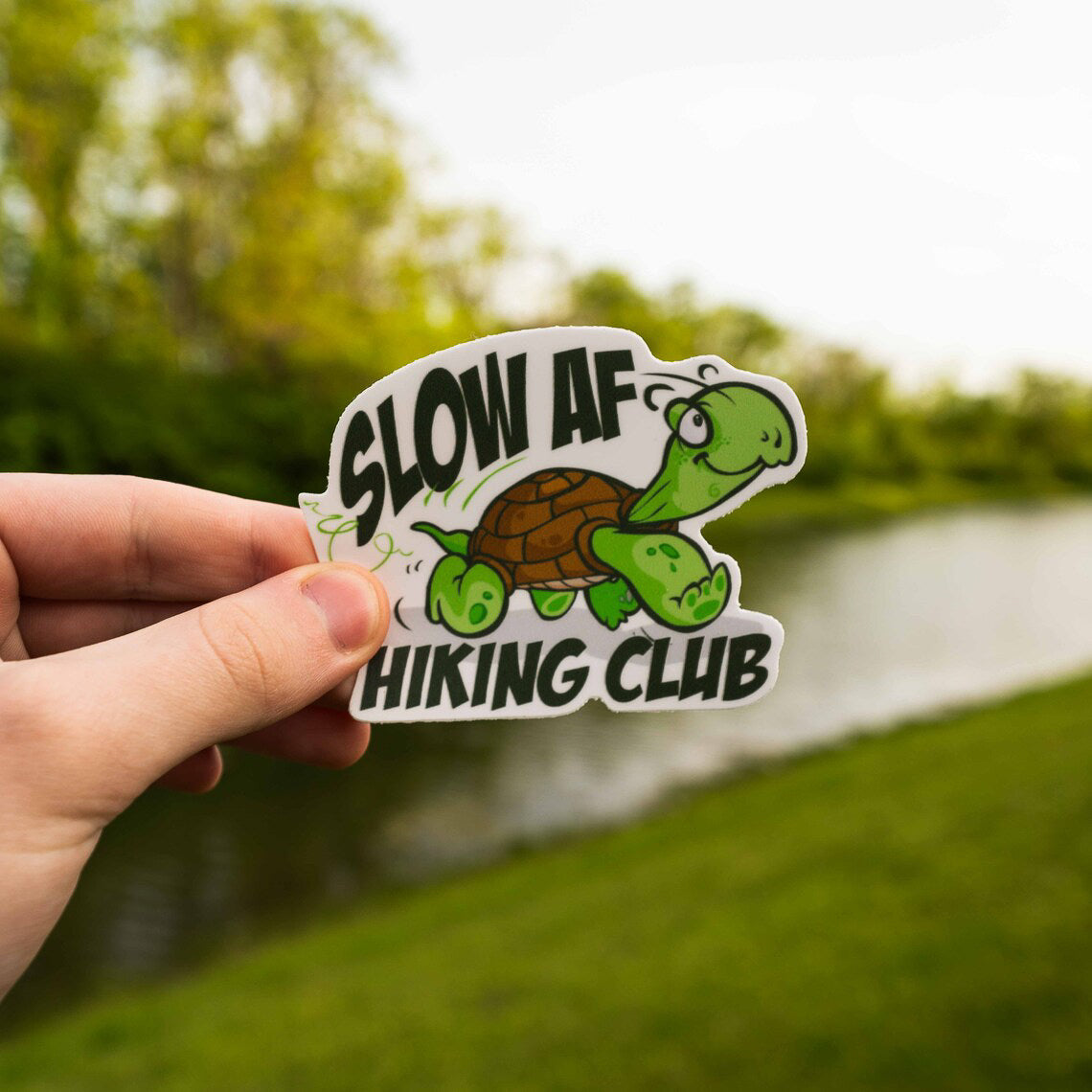 Slow AF Hiking Club Turtle Sticker