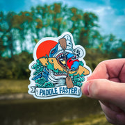 Paddle Faster Shark Kayaking Sticker