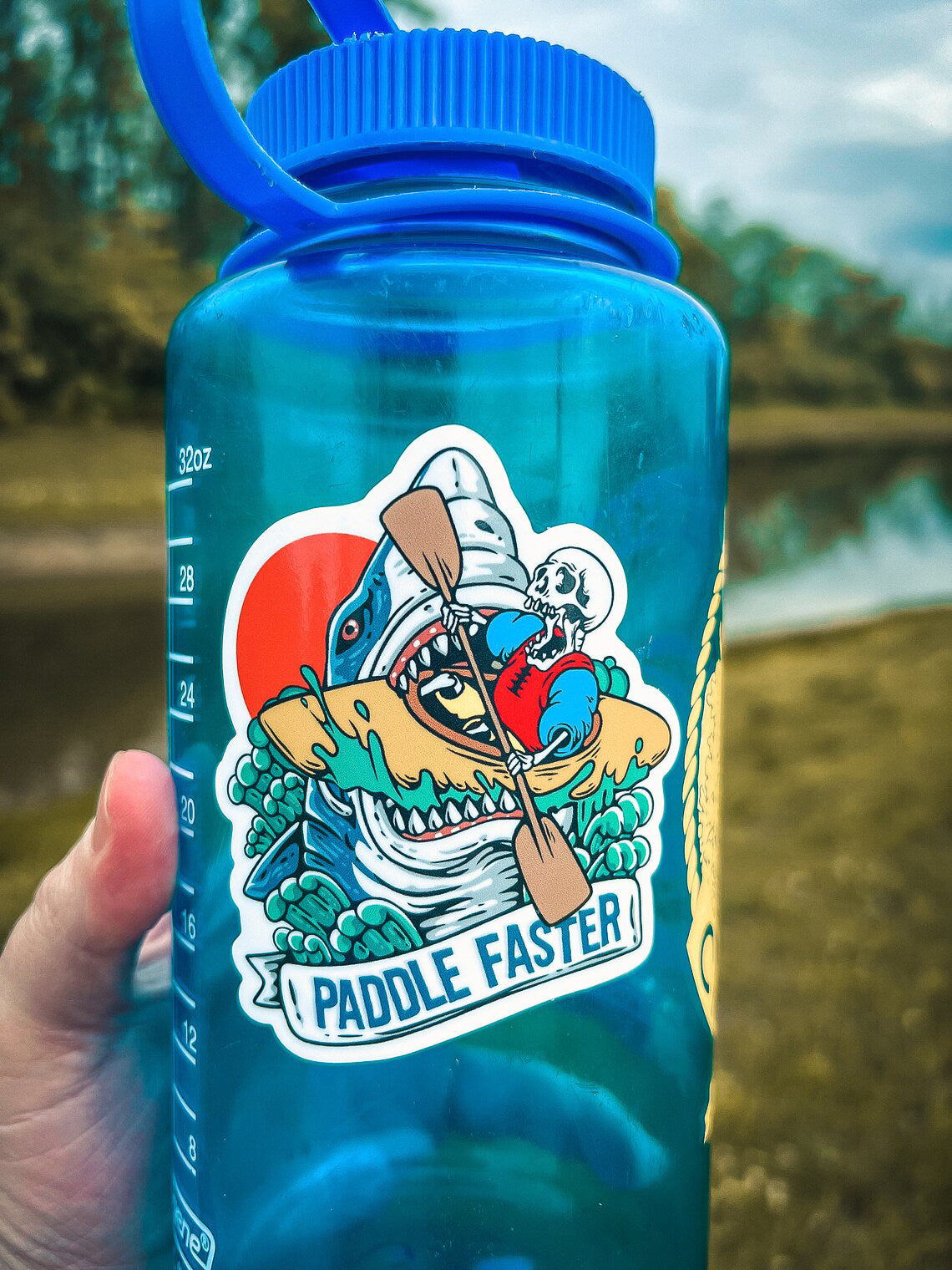 Paddle Faster Shark Kayaking Sticker