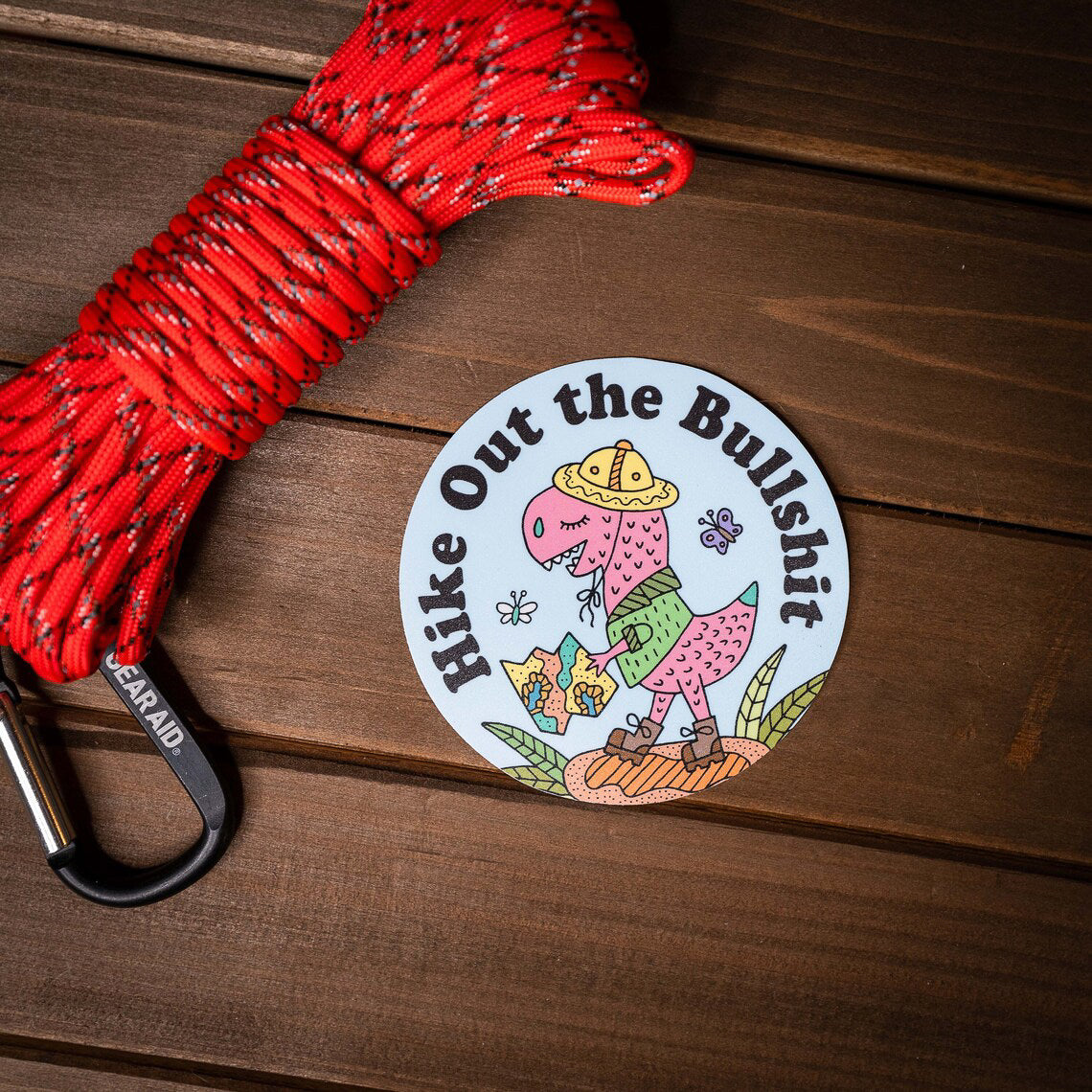 Hike That Shit T-Rex Hiking Sticker