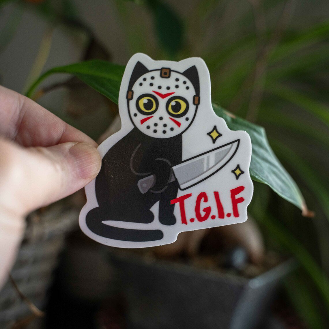 T.G.I.F Jason Cat Sticker