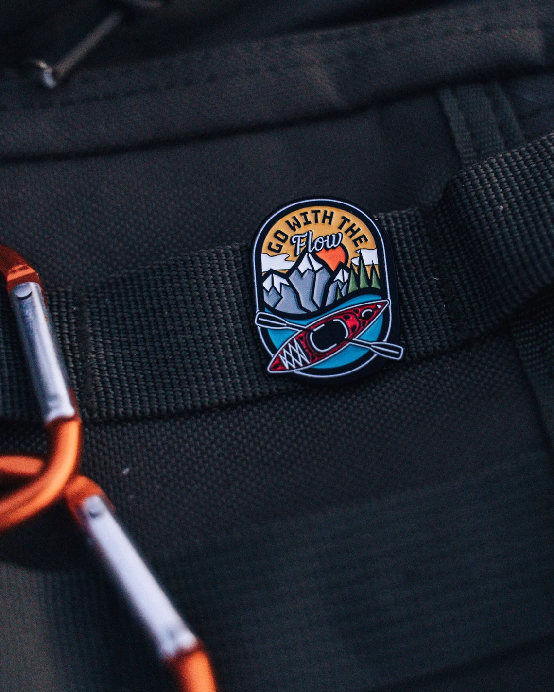 Go With the Flow Kayaking Enamel Lapel Pin
