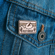 Fly High Wooden Lapel Pin