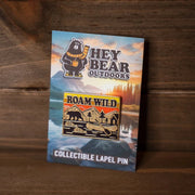 Roam Wild Bear with Canoe Enamel Lapel Pin