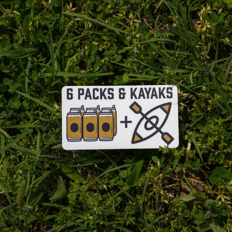 6 Packs and Kayaks Sticker