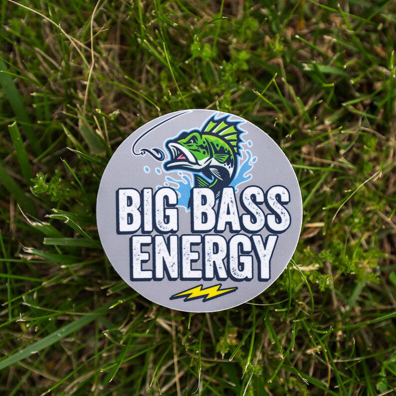 Big Bass Energy Fishing Sticker