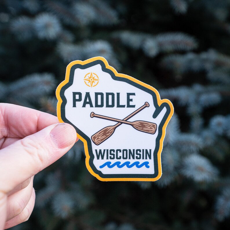 Paddle Wisconsin Canoeing Sticker