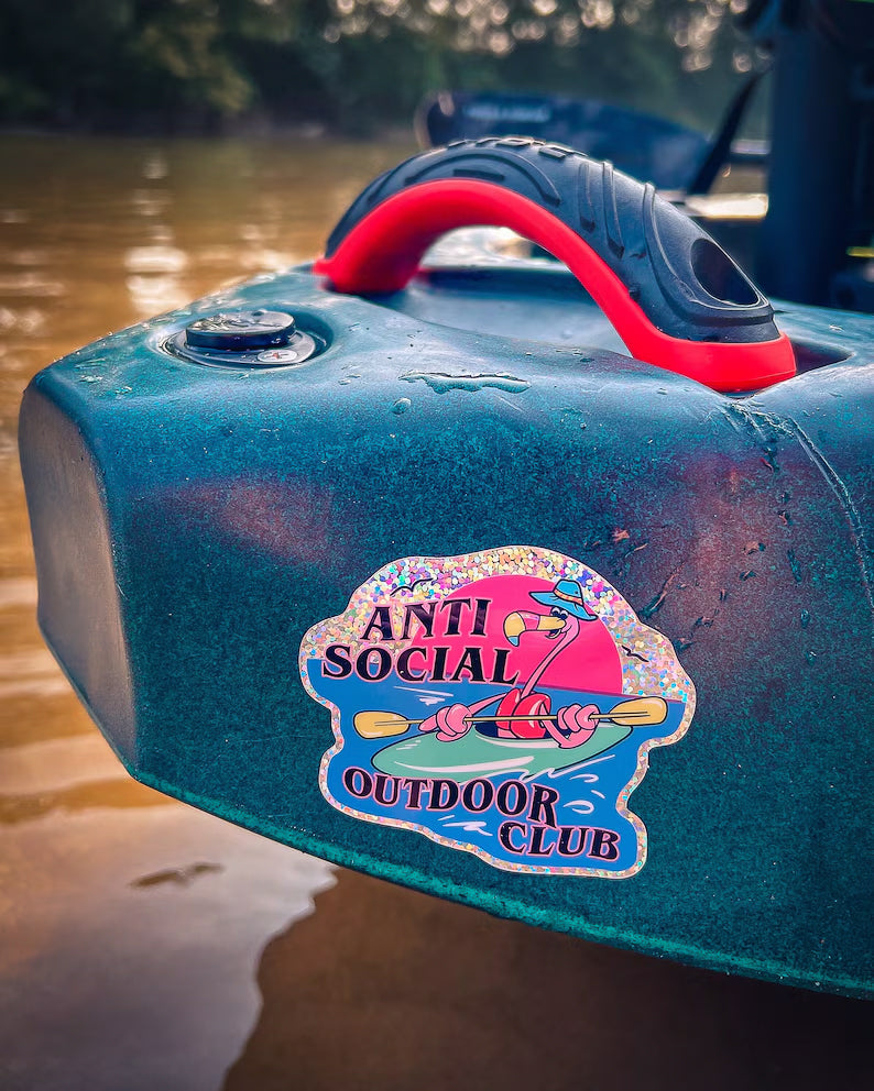 Anti Social Outdoor Club Glitter Sticker