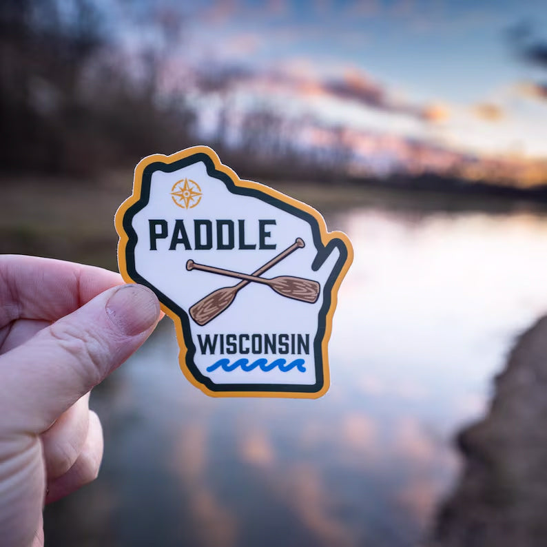 Paddle Wisconsin Canoeing Sticker