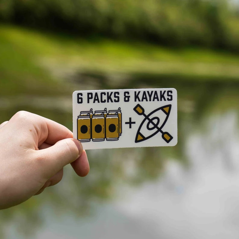 6 Packs and Kayaks Sticker