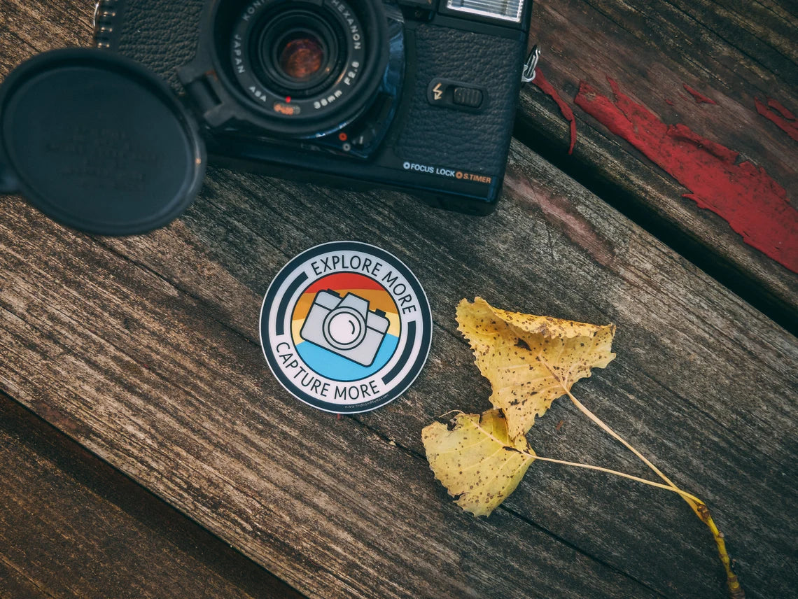 Explore More Capture More Camera Photography Sticker