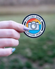 Explore More Capture More Camera Photography Sticker