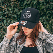 Anti Social Outdoor Club - Black Mesh OTTO Trucker Snap Back Hat