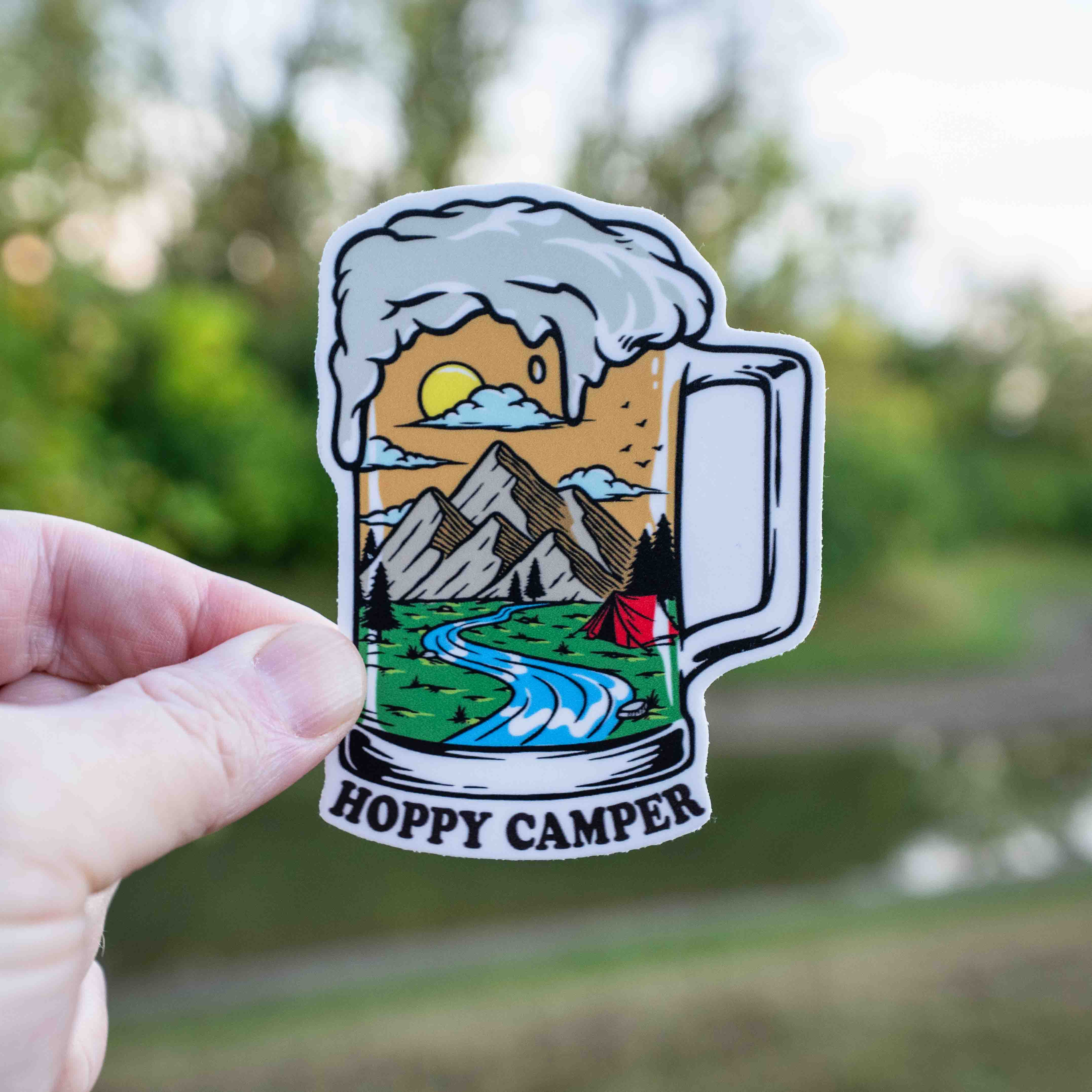 HOPPY Camper Beer Sticker