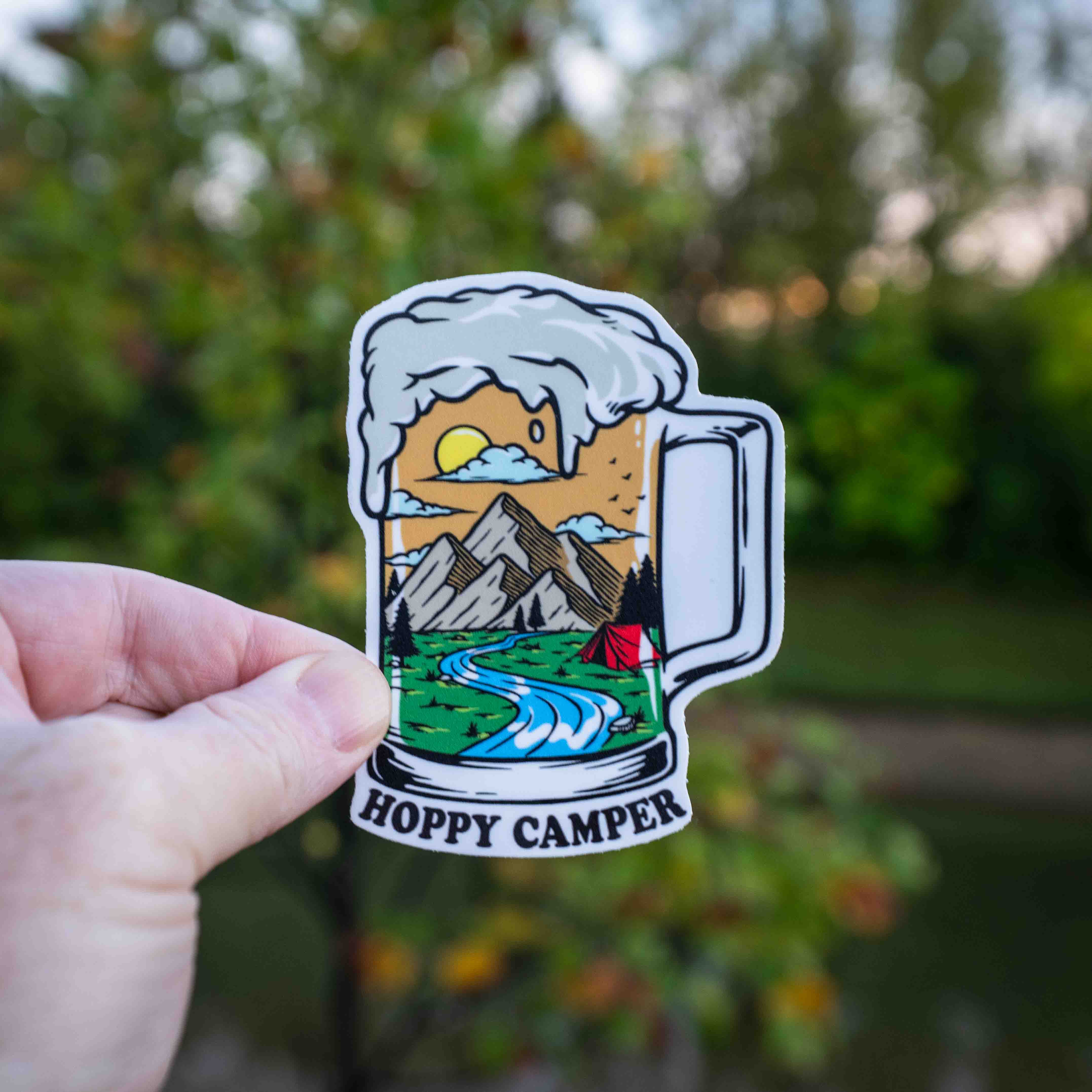 HOPPY Camper Beer Sticker