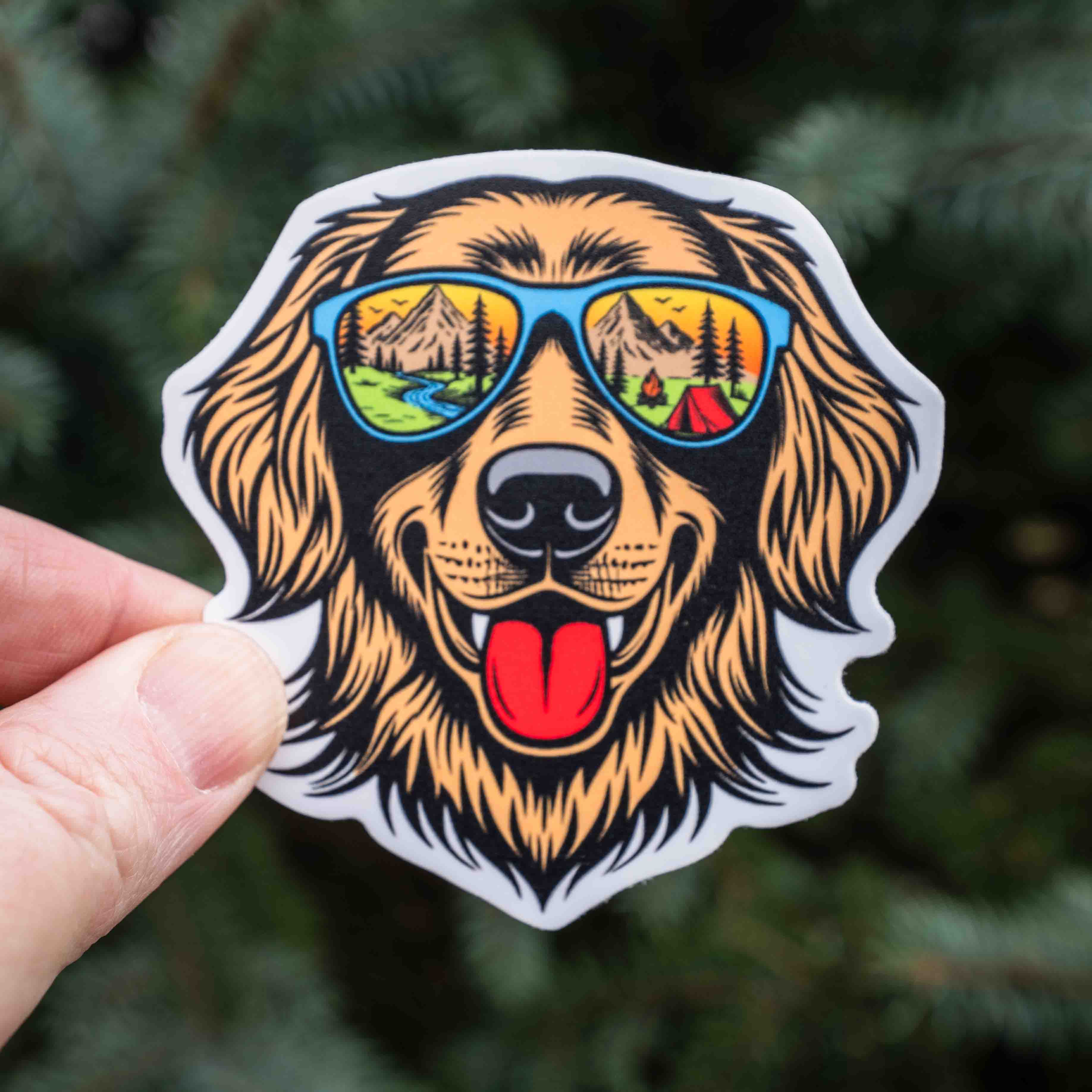 Happy Camper Dog Sticker