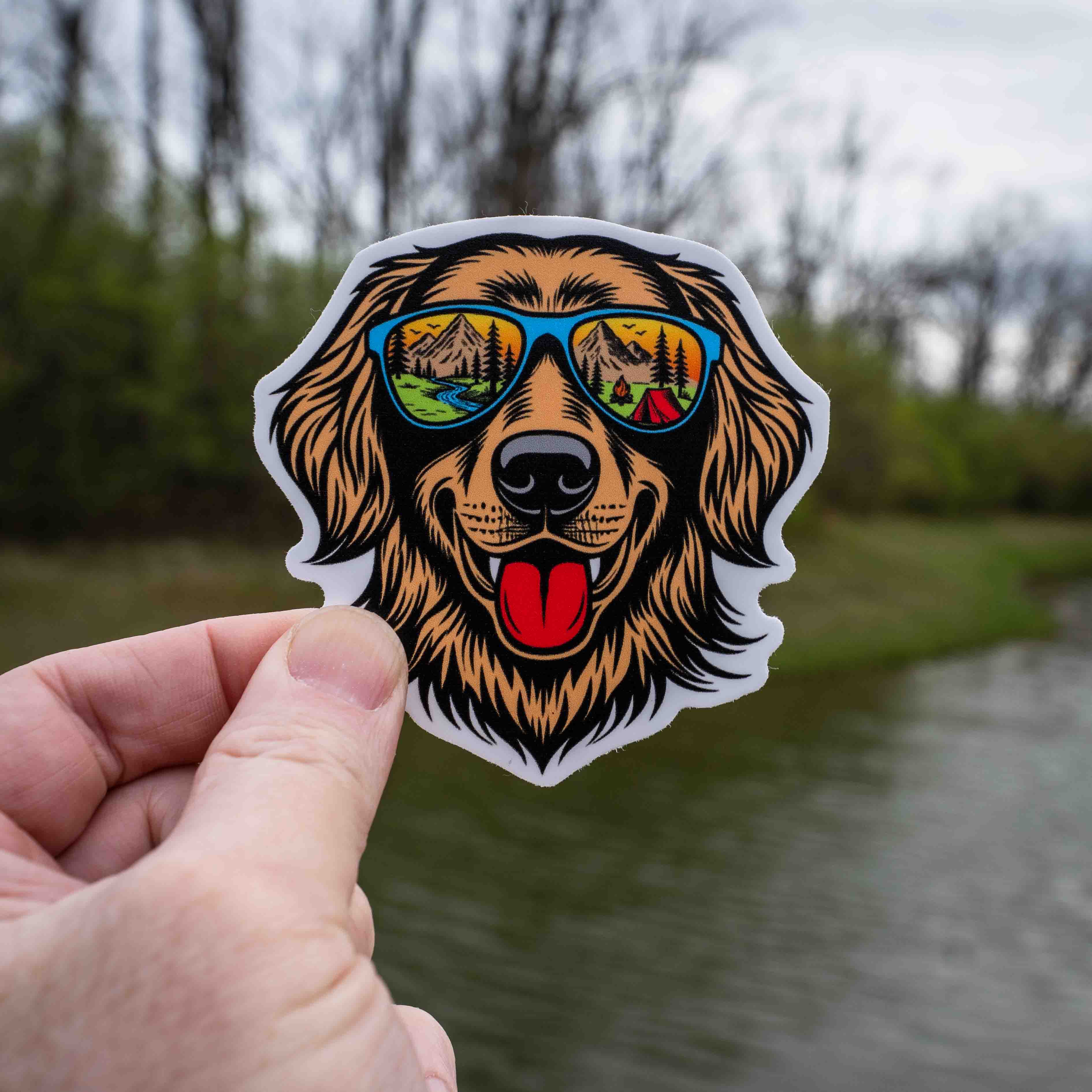 Happy Camper Dog Sticker