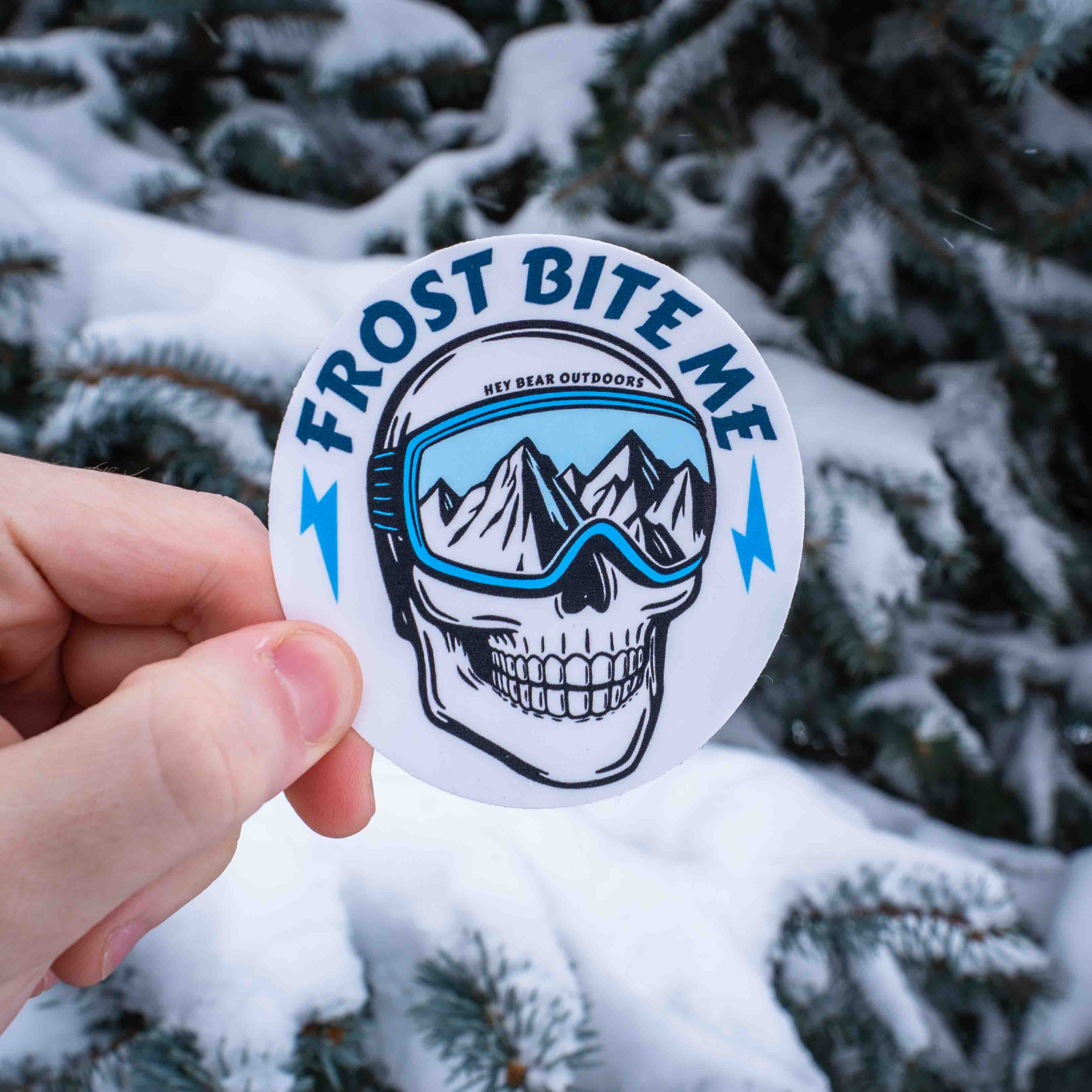 Frost Bite Me Skull Sticker