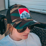 ALL GAS NO BRAKES Camo With Black Mesh YP Classic Trucker Hat