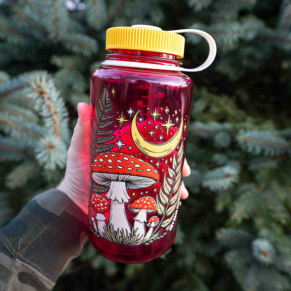 Mystical Mushroom Nalgene 32oz Wide Mouth Water Bottle