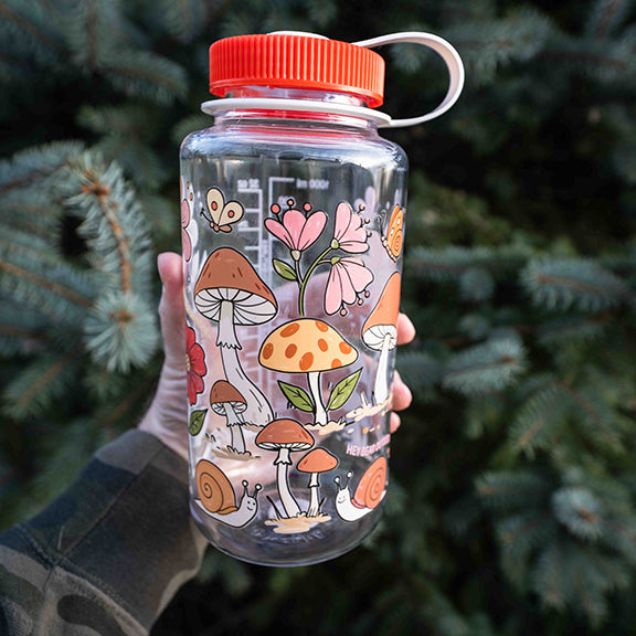 Wild &amp; Wandering - Mushroom and Butterfly 32oz Nalgene Water Bottle