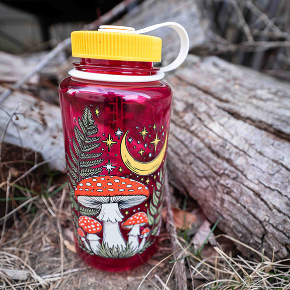 Mystical Mushroom Nalgene 32oz Wide Mouth Water Bottle