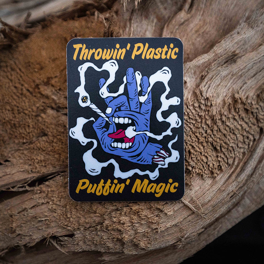 Disc Golf - Throwin' Plastic Puffin' Magic Sticker