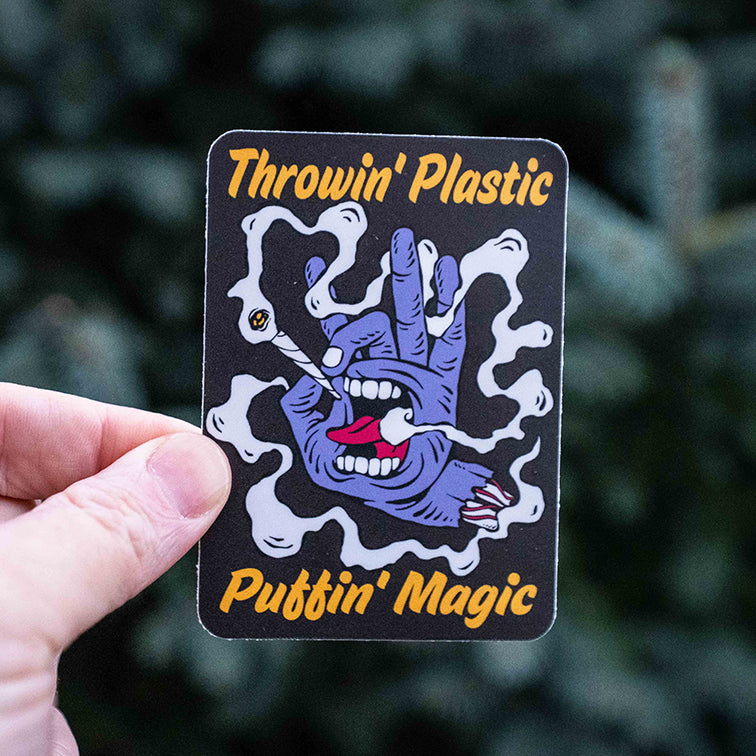 Disc Golf - Throwin' Plastic Puffin' Magic Sticker