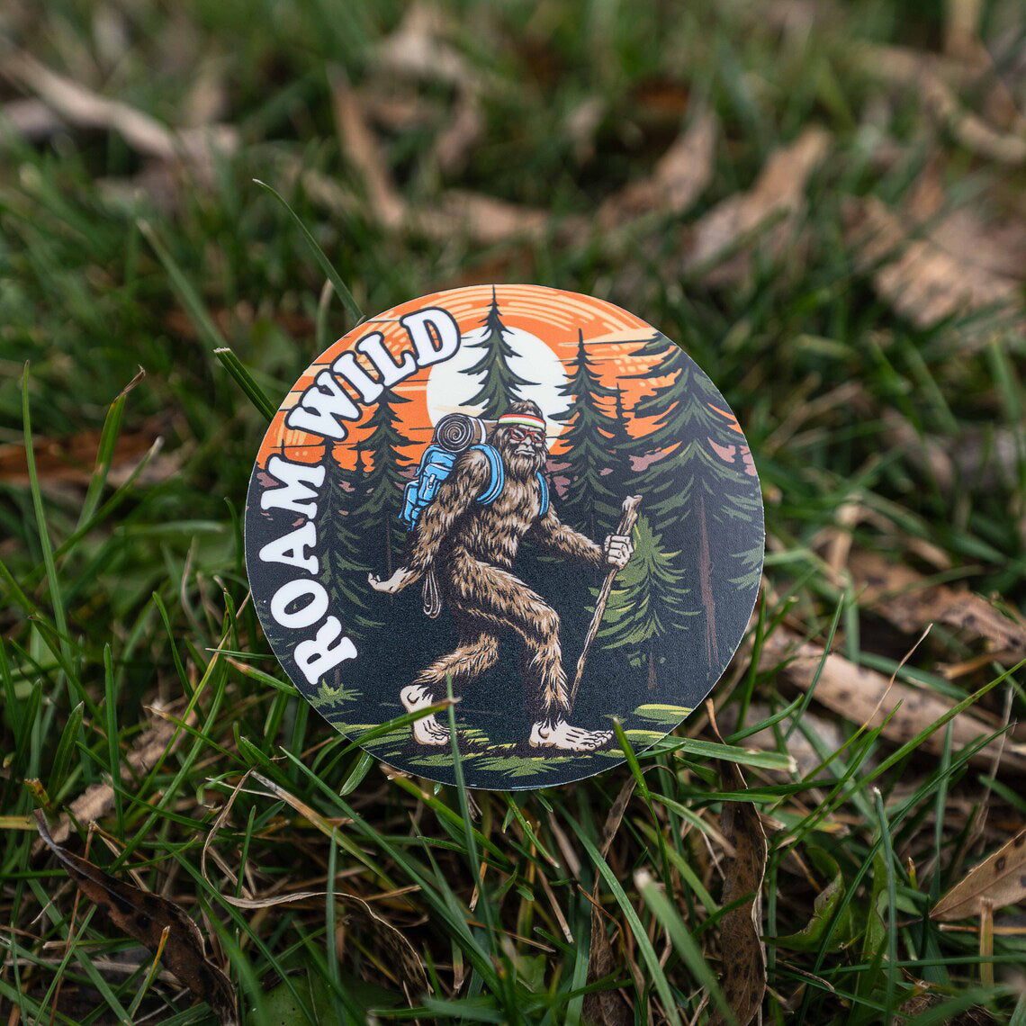 Roam Wild Bigfoot Sticker