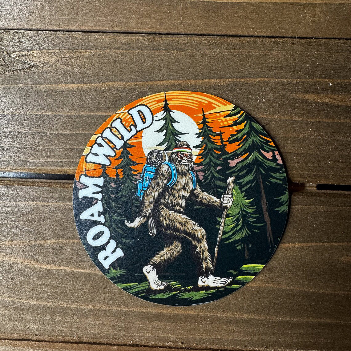 Roam Wild Bigfoot Sticker