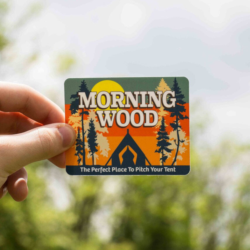 Morning Wood Camping Sticker