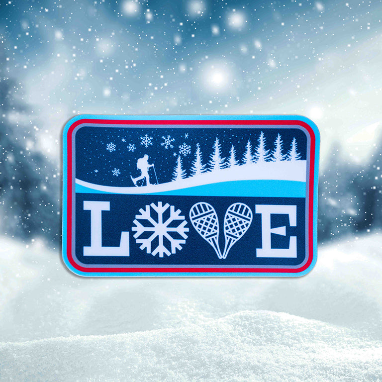 LOVE Snowshoeing Sticker