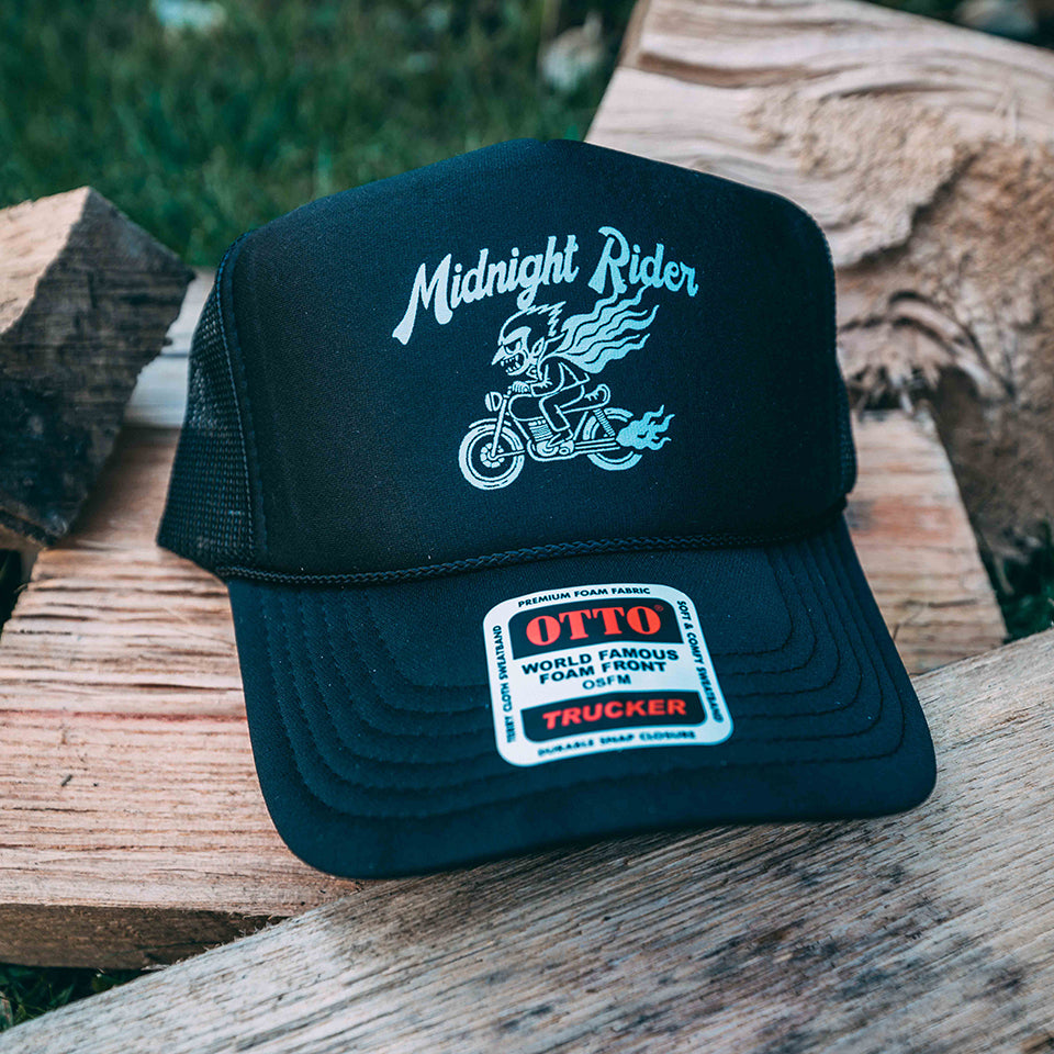 Dracula - Midnight Rider - Black Mesh OTTO Trucker Hat, Cap, Snap Back