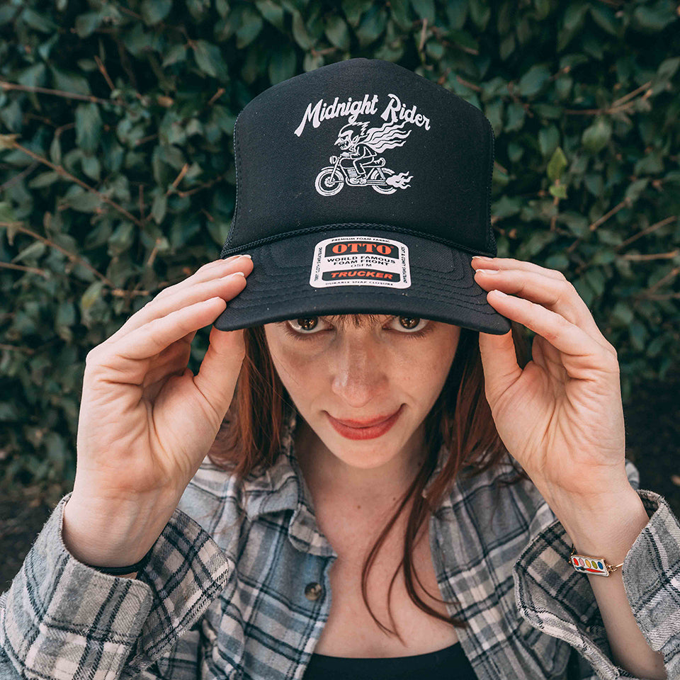 Dracula - Midnight Rider - Black Mesh OTTO Trucker Hat, Cap, Snap Back