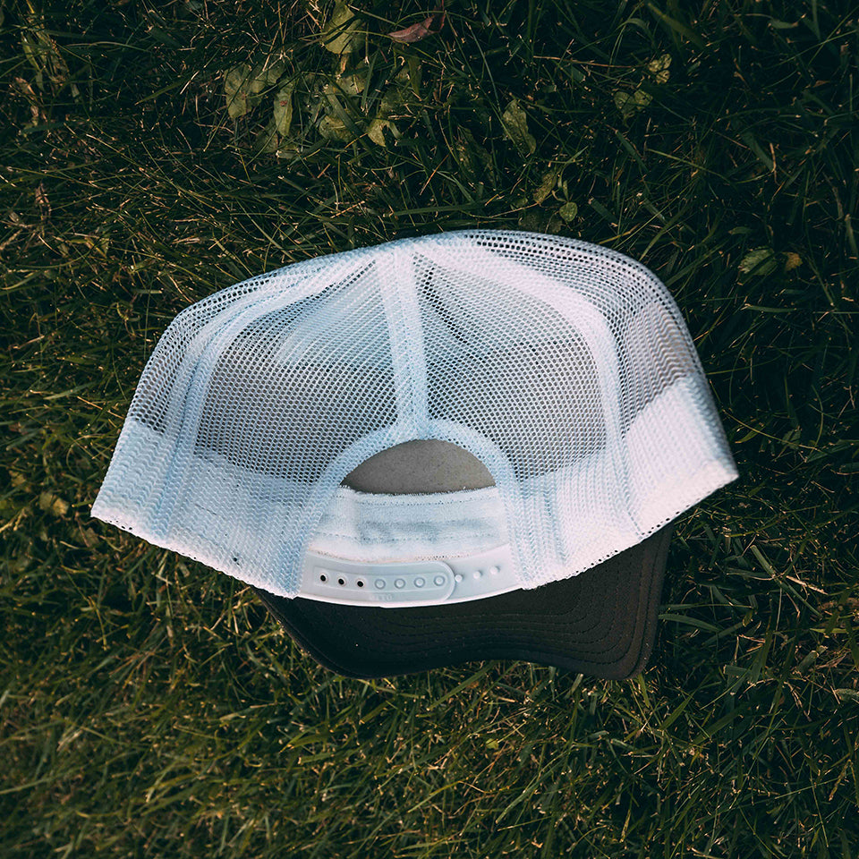 Fish Around and Find Out - Black with White Mesh OTTO Trucker Snap