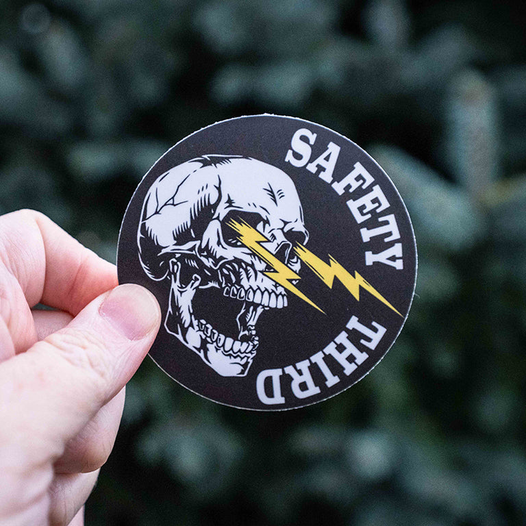 Safety Third Skull Sticker