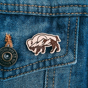 Buffalo Wooden Lapel Pin