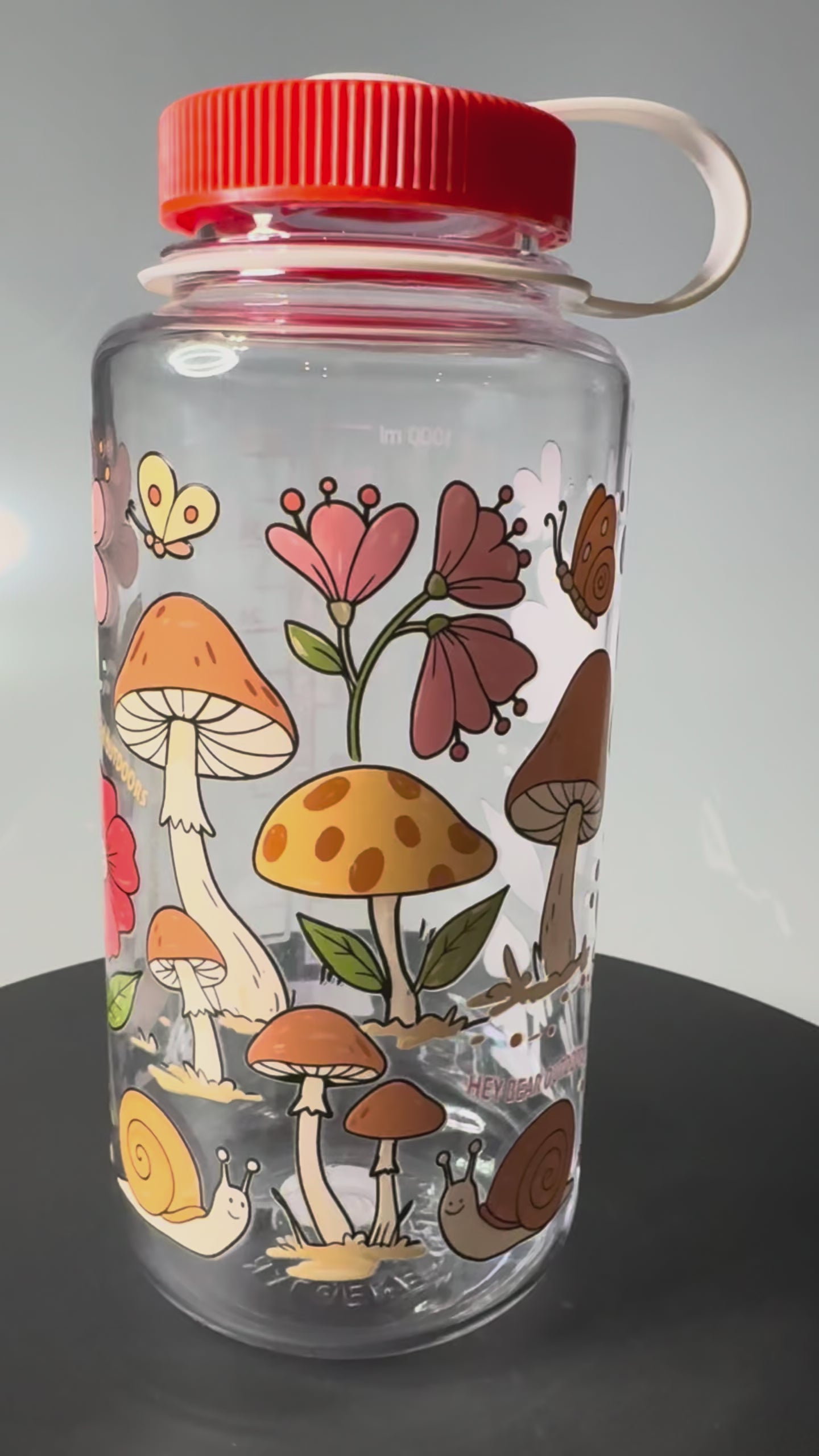 Load video: Wild &amp; Wandering - Mushroom and Butterfly 32oz Nalgene Water Bottle