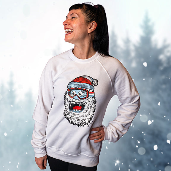 Wild Yeti Ultra Soft White Crewneck Sweatshirt- Unisex