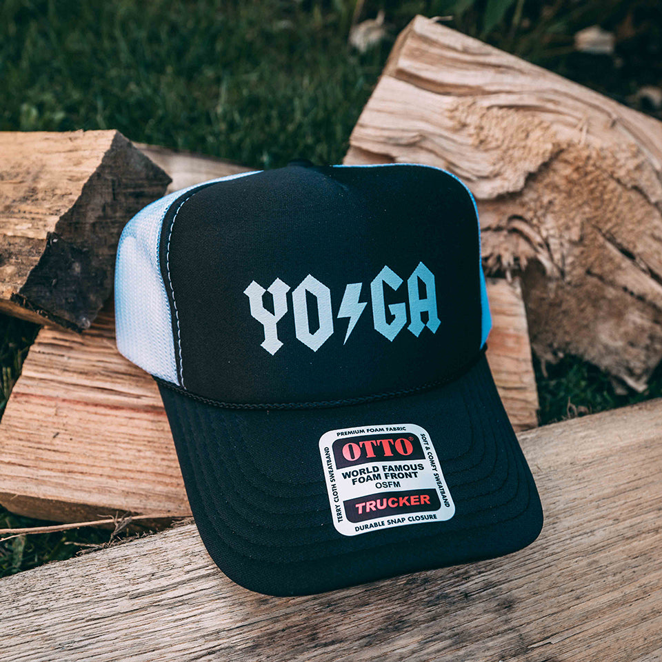 YOGA - Black with White Mesh OTTO Trucker Snap Back Hat